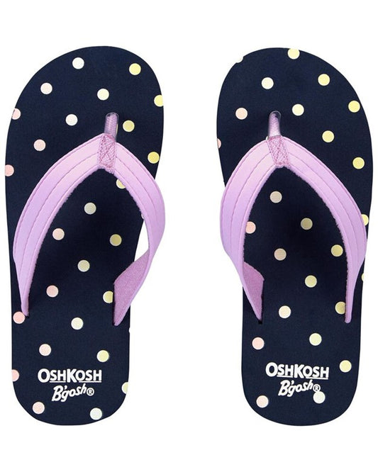 OshKosh B'gosh Polka Dot Flip Flops. (New)