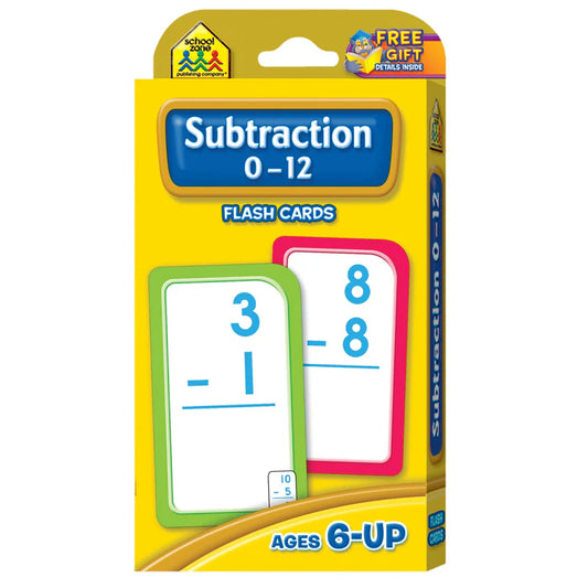 Subtraction 0-12 : School Zone Flash Cards.