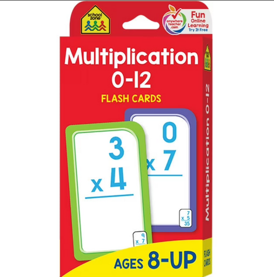 School Zone Multiplication 0 -12 Flash Cards.