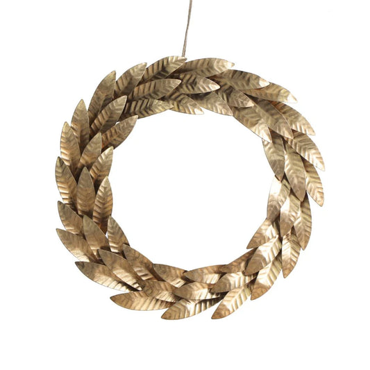 Mixed Metal Wreath with Leaves. (Rs 350 advance)