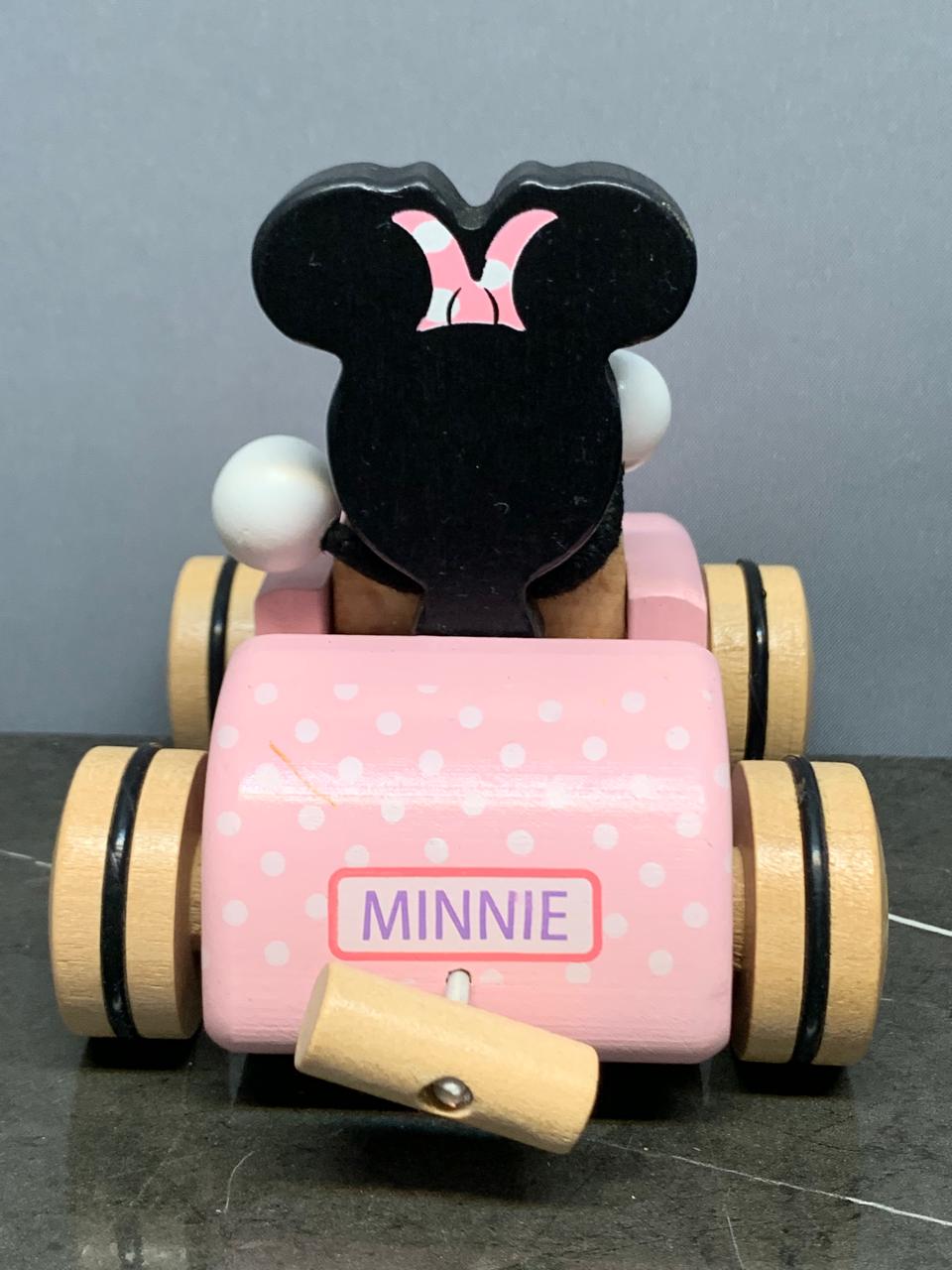 Minnie Mouse Wooden Pull-Along Race Car