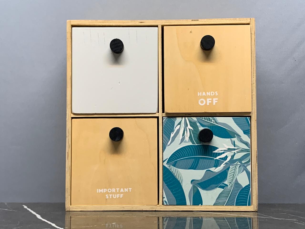 Mini Wooden Storage Organiser.(Ra.350 advance Required) SKU:BXL-804