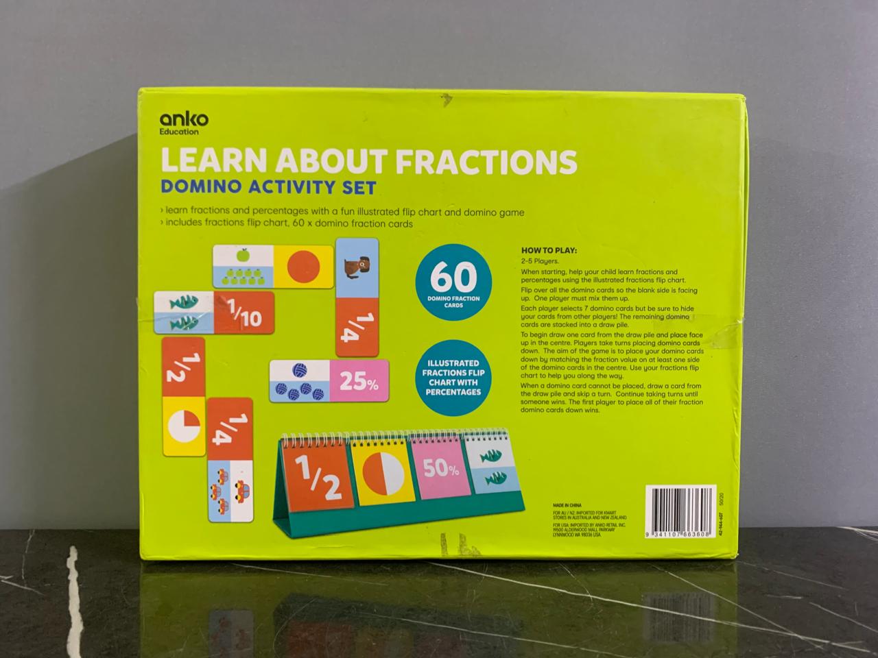 Anko Education Learn About Fractions Domino Activity Set. (Rs 300 advance)