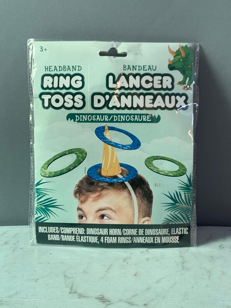 Dinosaur Headband Ring Toss Game.