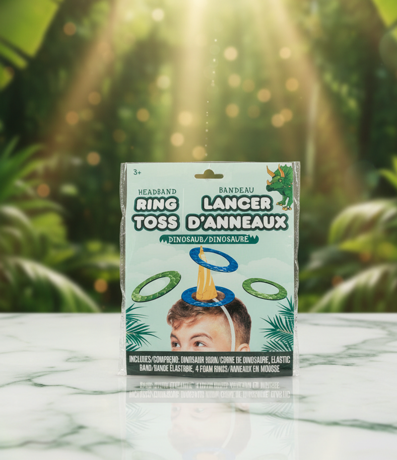 Dinosaur Headband Ring Toss Game.