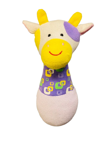 Colorful Cow-Shaped Soft Rattle