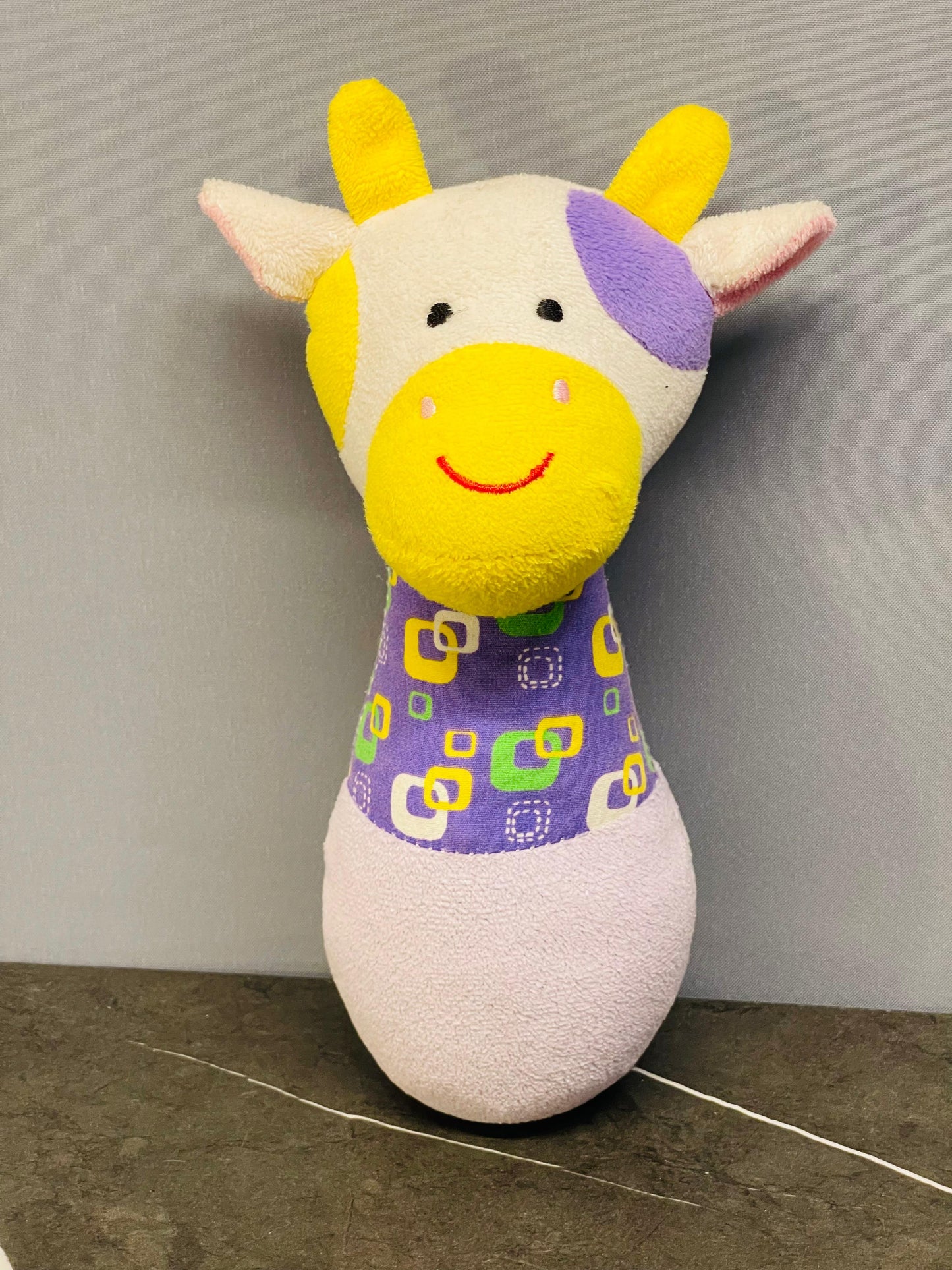 Colorful Cow-Shaped Soft Rattle