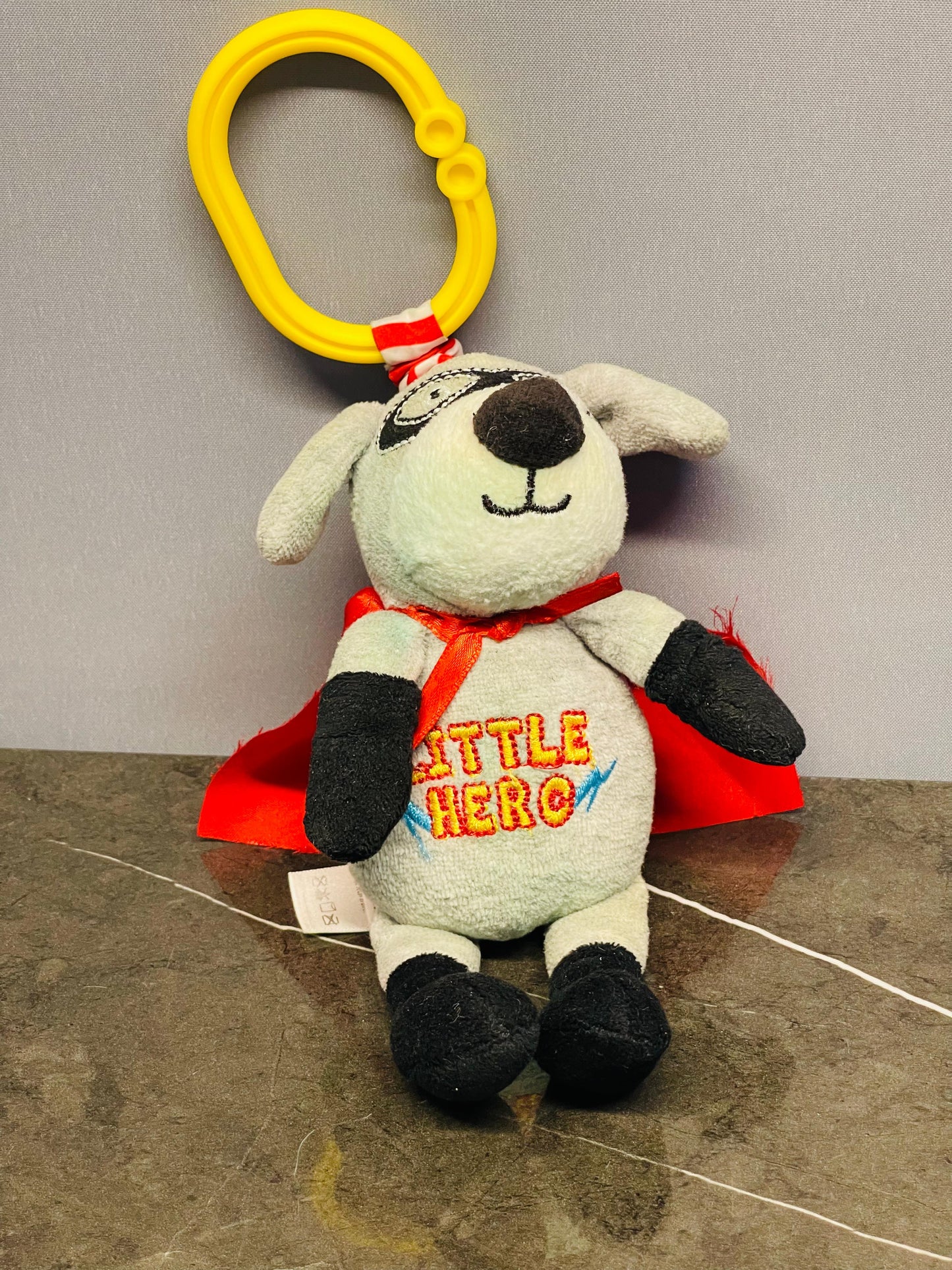 "Little Hero" Jittery Plush Dog Clip Toy