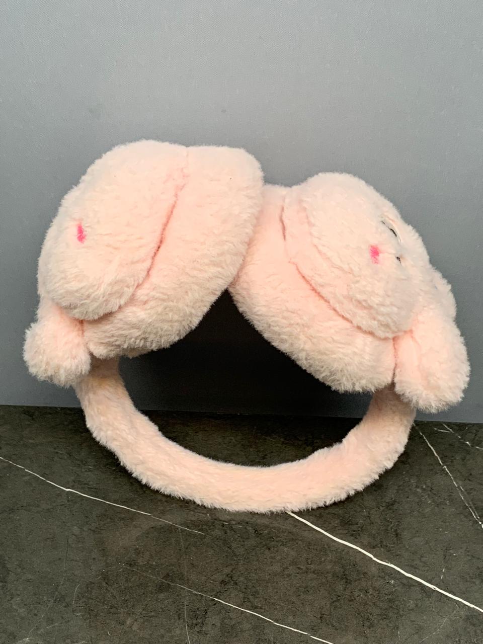 Adorable Pink Bunny Plush Earmuffs