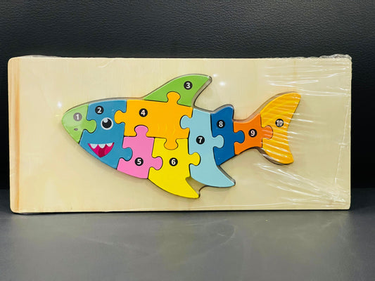 WOODEN PEG SHARK PUZZLE.
