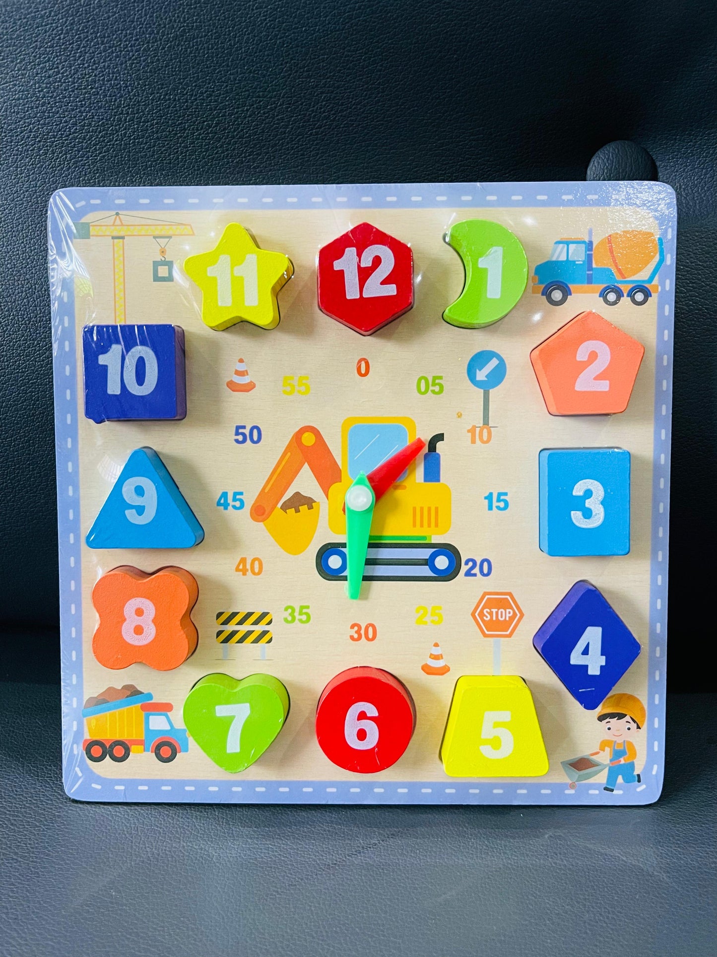 Wooden Learning Clock & Shape Sorter Puzzle