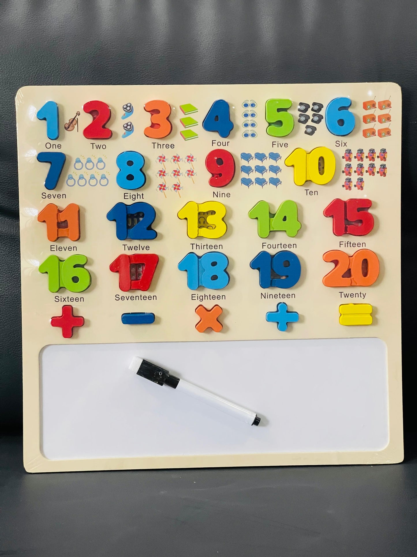 Wooden Number Puzzles Board
