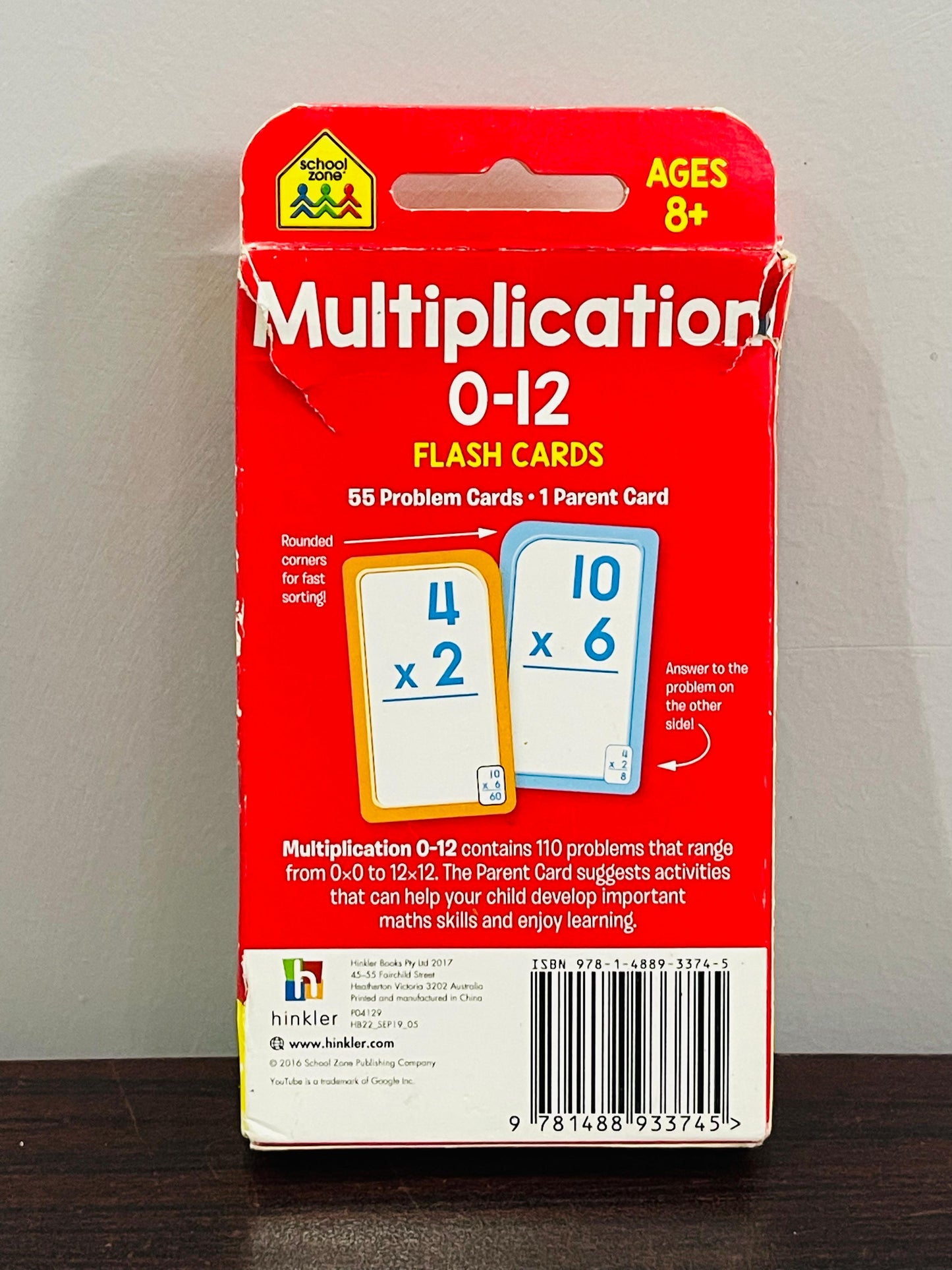 School Zone Multiplication 0 -12 Flash Cards.