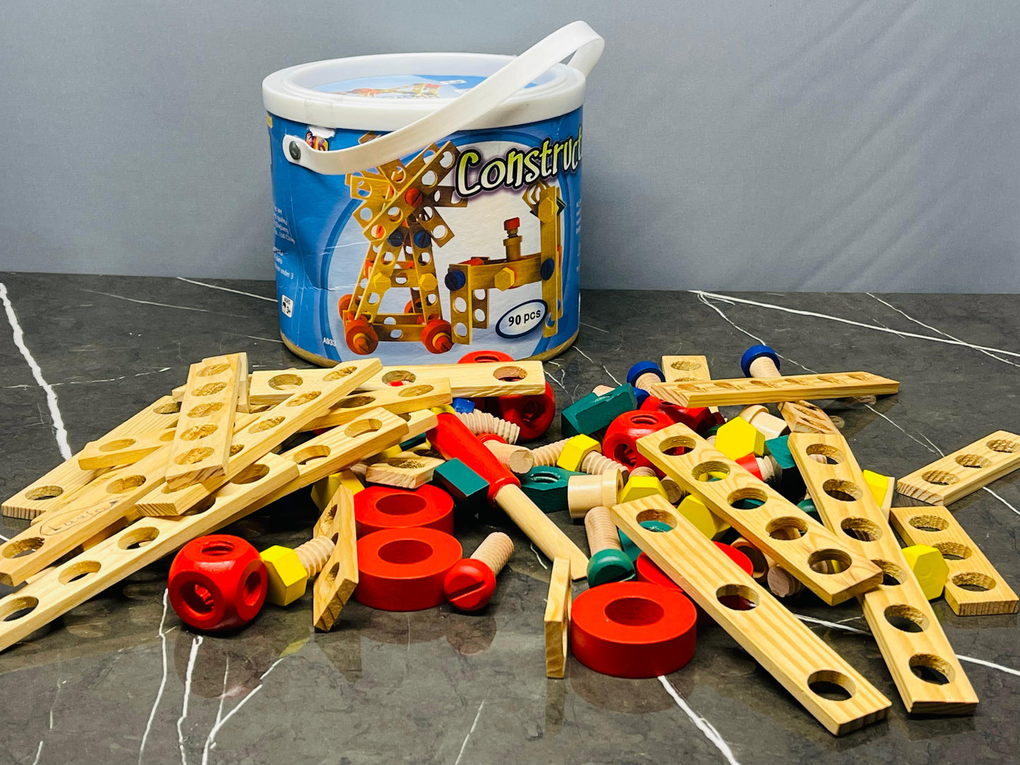 Wooden Construction Building Toy Set (80 Pcs)