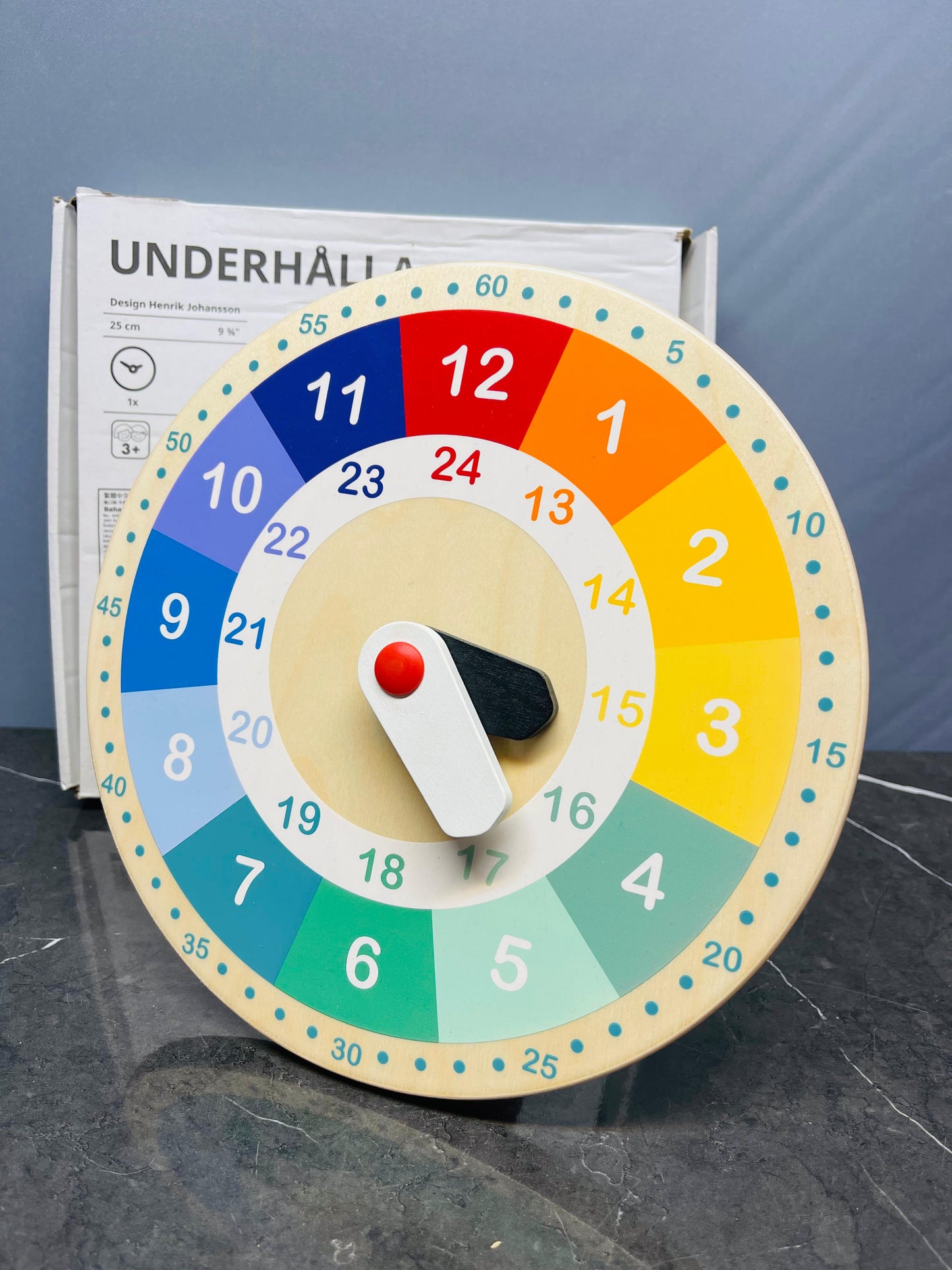 IKEA UNDERHÅLLA Educational Wooden Clock (new)