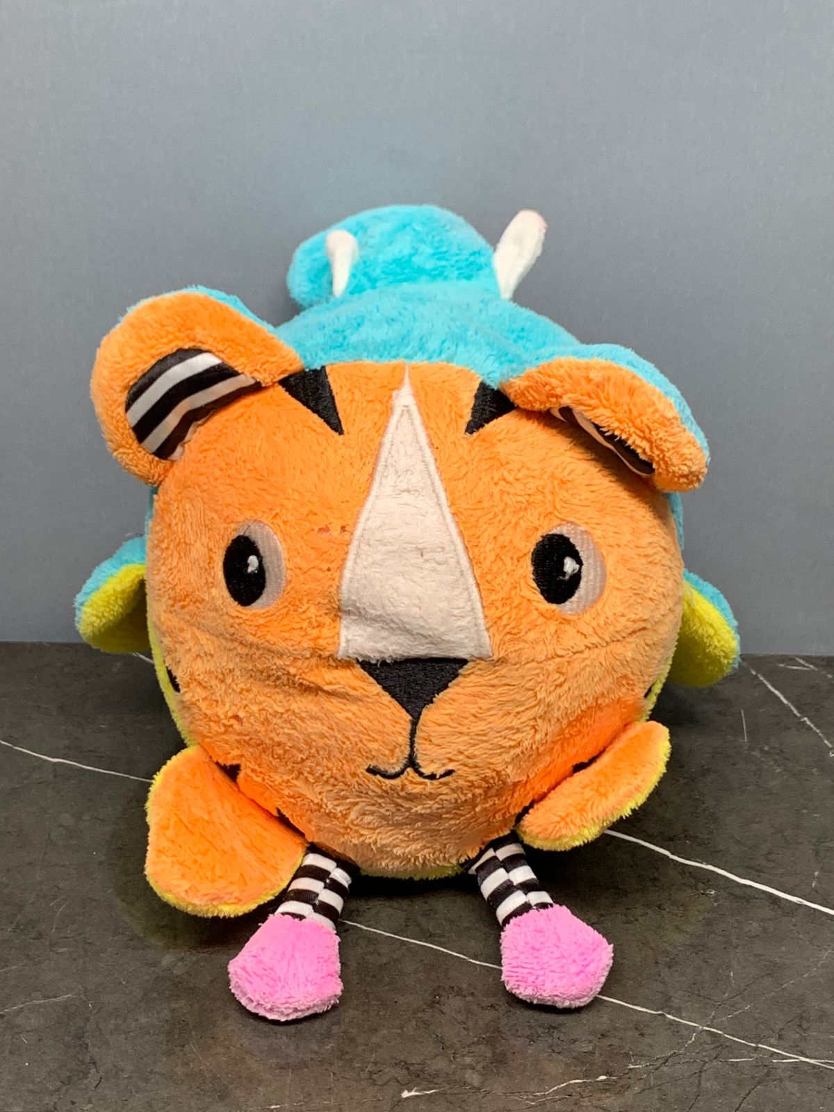 Three-Sided Plush Animal Toy.