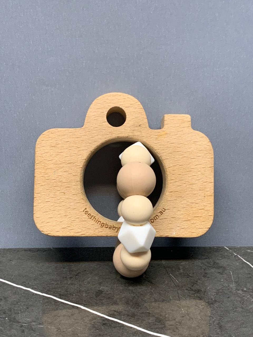 Camera-Shaped Wooden Teether.