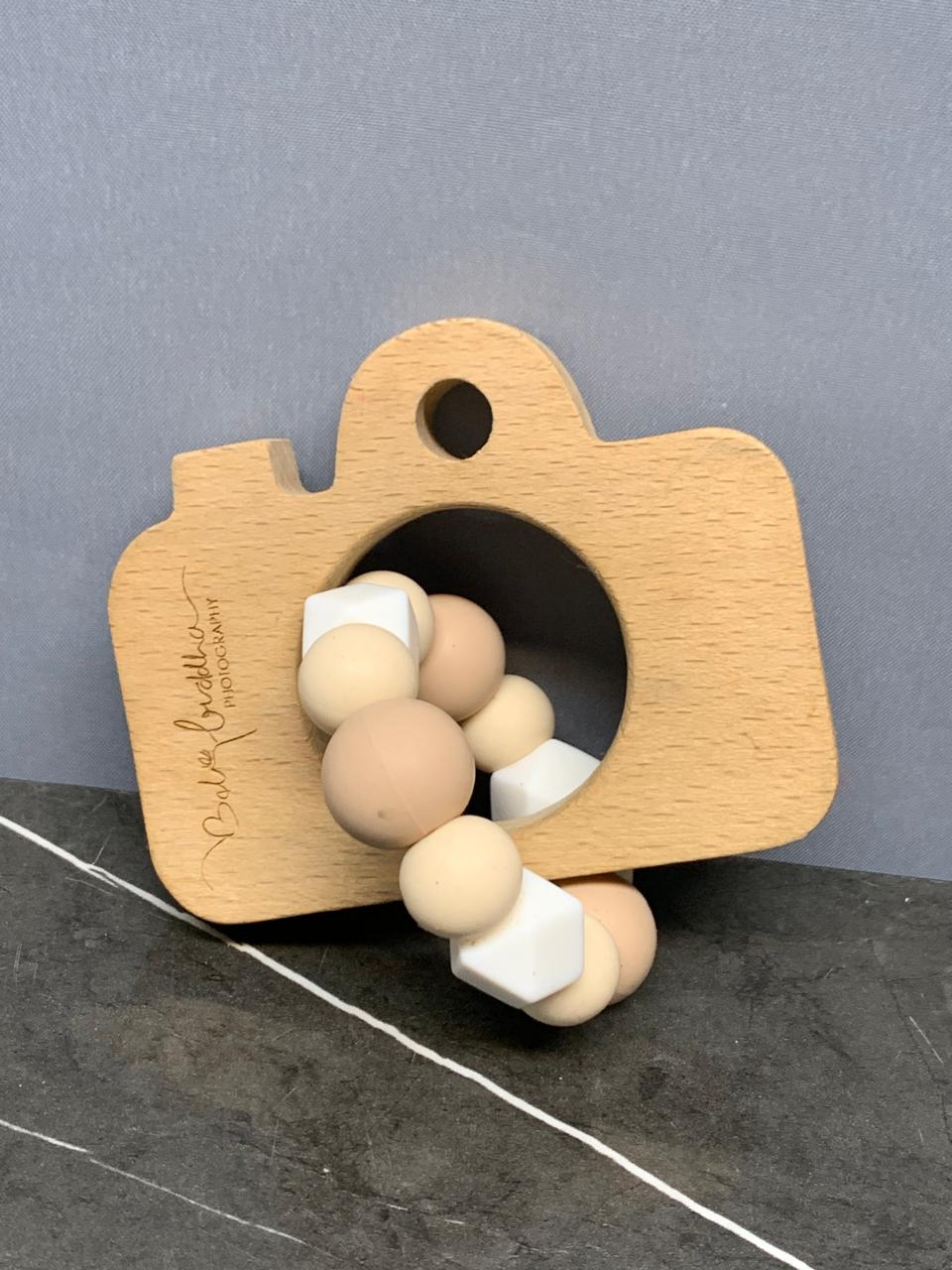 Camera-Shaped Wooden Teether.