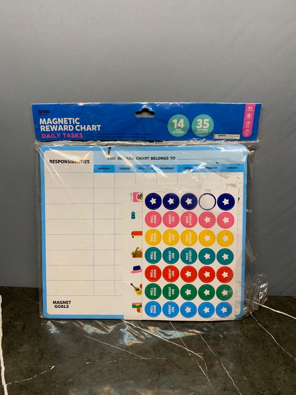 Anko - Magnetic Reward Chart Daily Tasks. (Without marker)