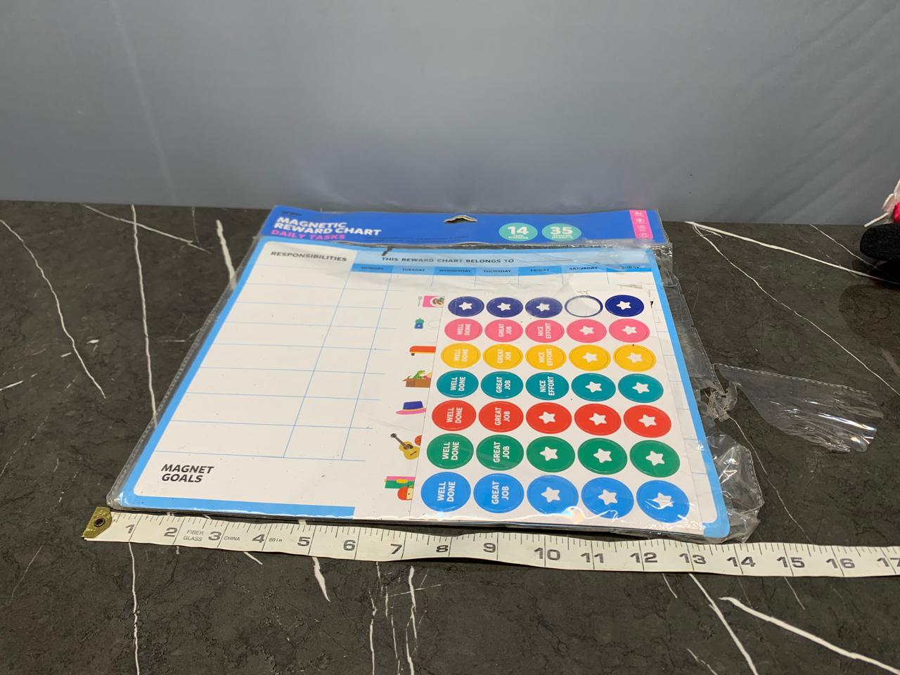 Anko - Magnetic Reward Chart Daily Tasks. (Without marker)