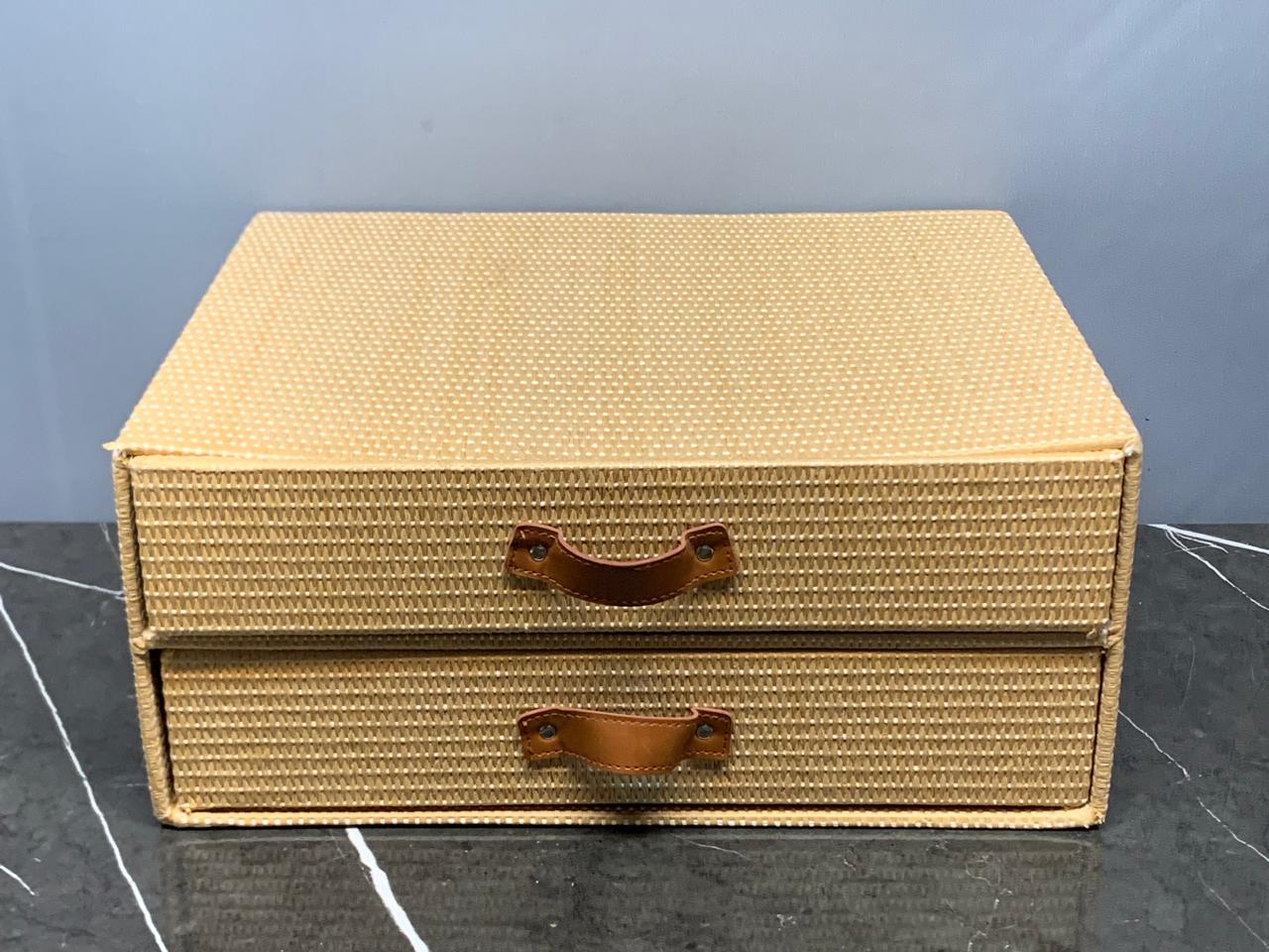 Decorative Two-Drawer Storage Box.