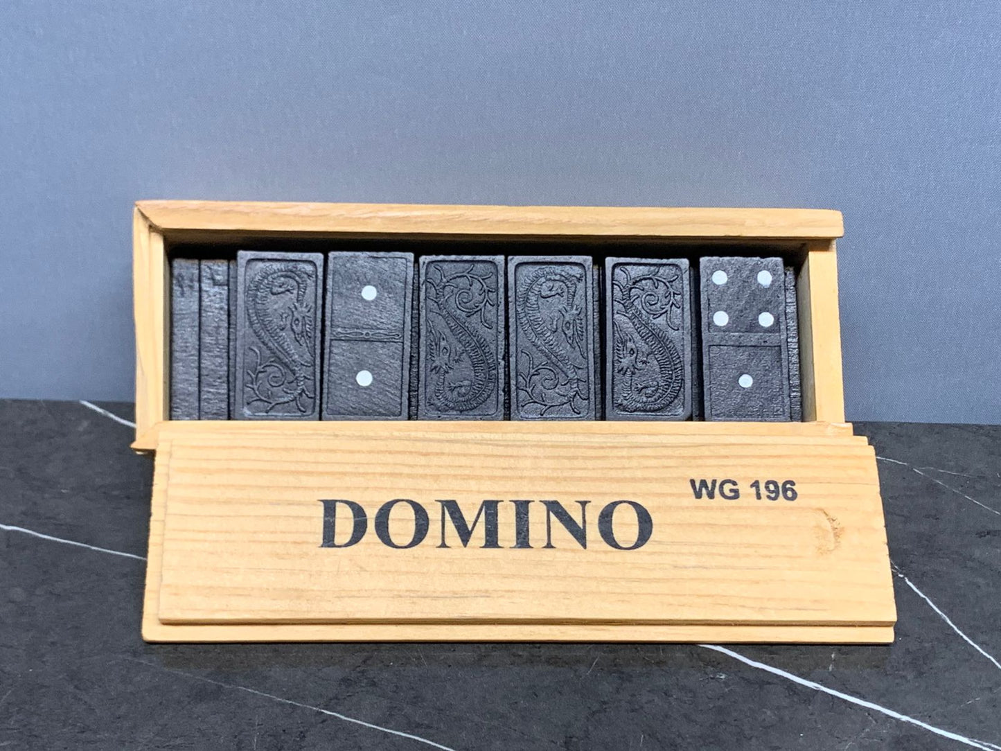 Classic Domino in Wooden Box Game.