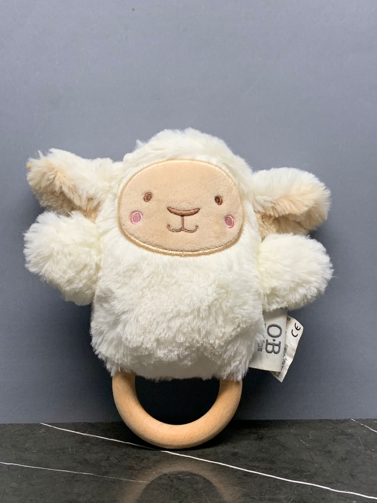O.B Designs Lee Lamb Soft Rattle Toy.