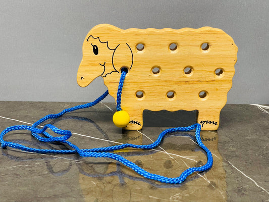 Wooden Lacing Sheep Toy.