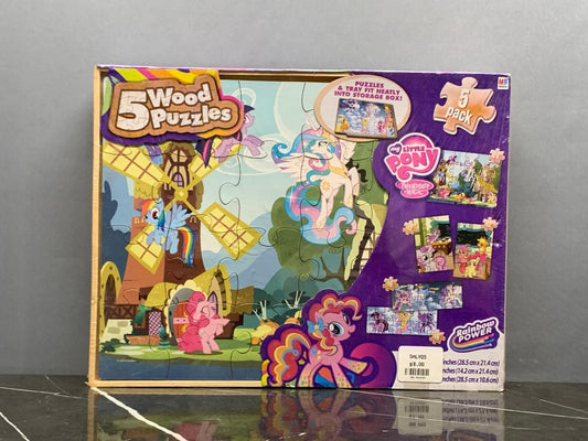 My Little Pony 5-Pack Wooden Puzzles. (New)