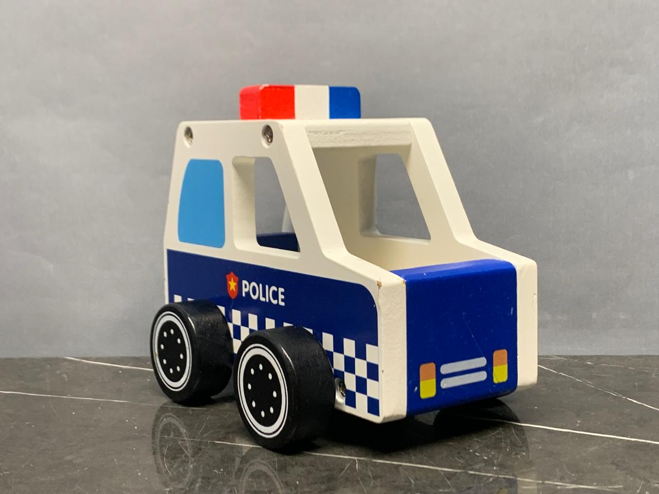 Wooden Police Vehicle Toy. SKU:BXL-002