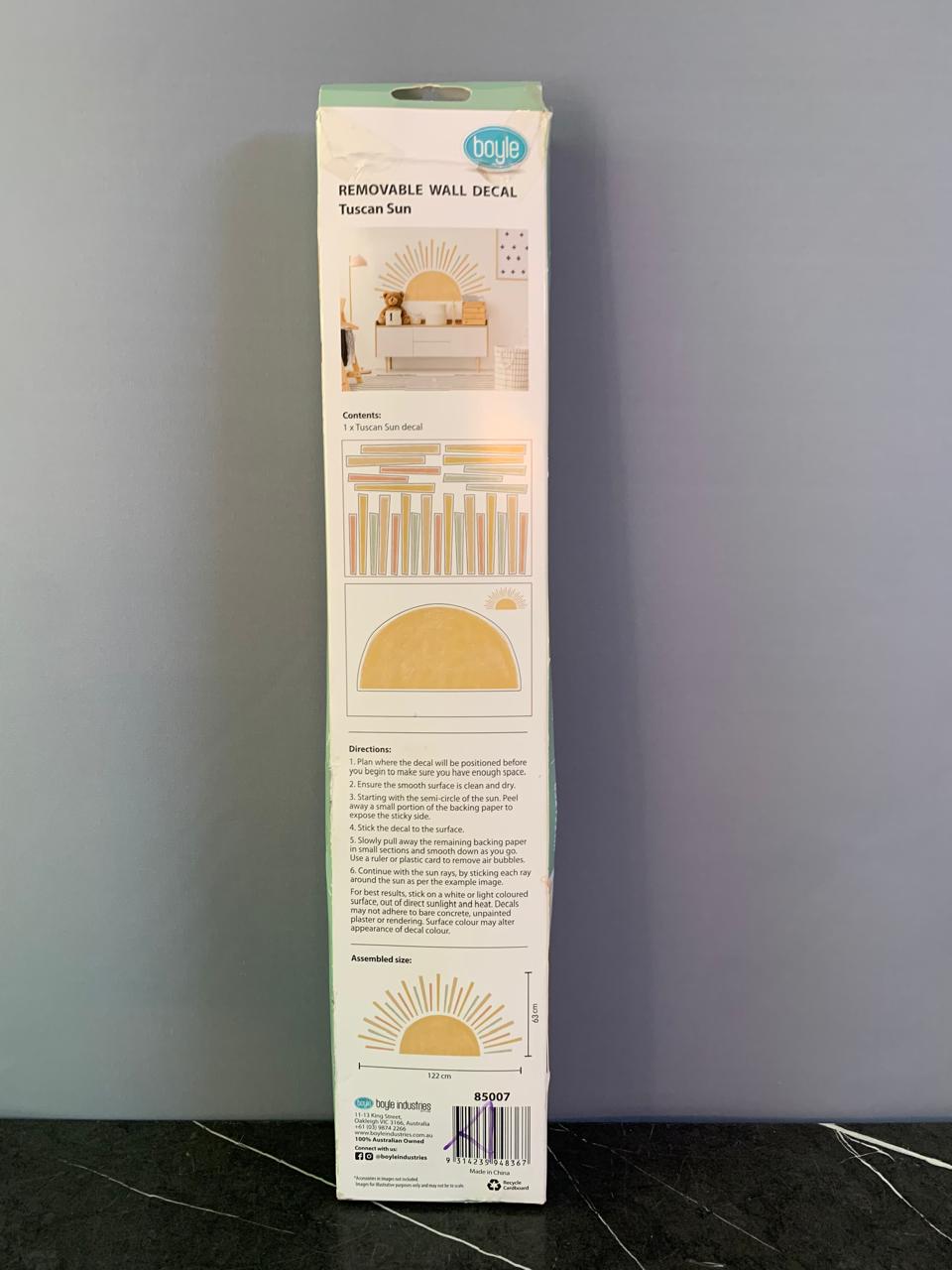 Boyle Removable Wall Decal 'Tuscan Sun'. SKU:BXL-804 (new)