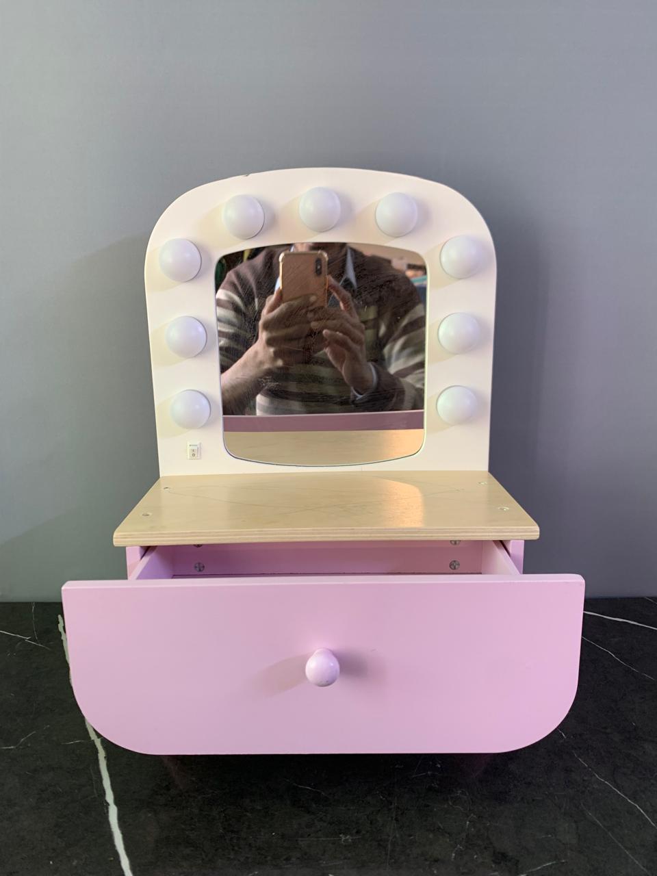 Wooden Kids' Vanity Table With Lights. SKU:BXL-804 (Rs 450 advance)