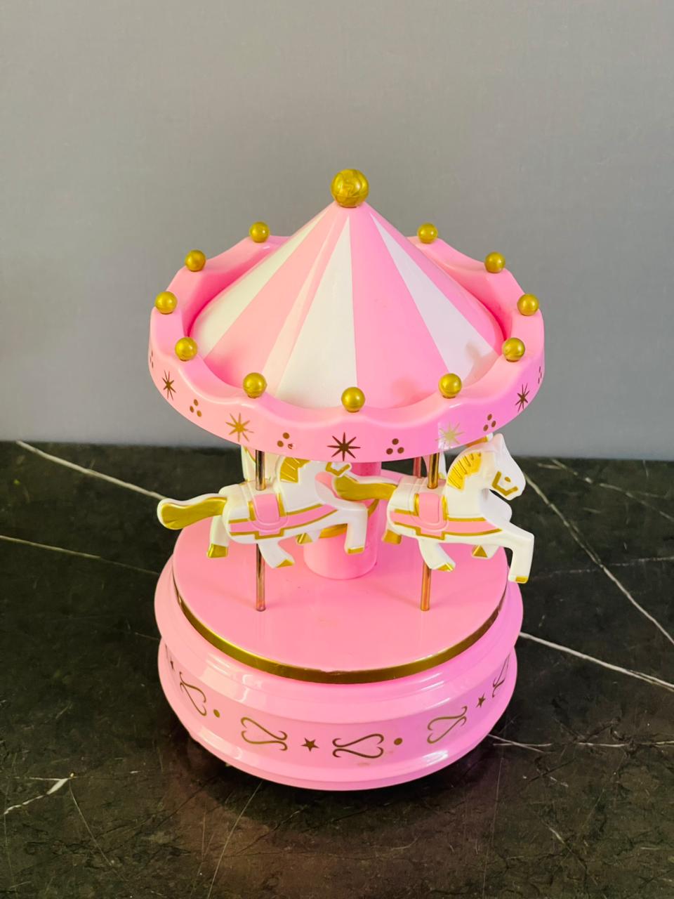 Hand-cranked Carousel Music Box. SKU:BXL-066