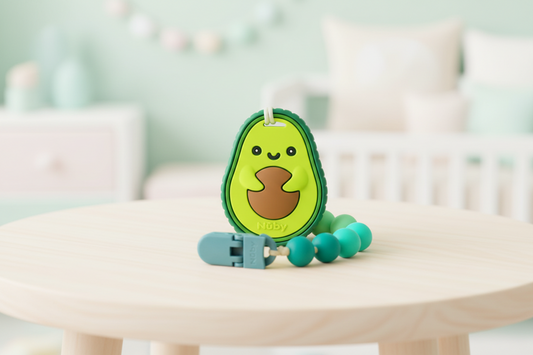 Nuby Silicone Teether with Pacifier Clip. SKU:BXL-045