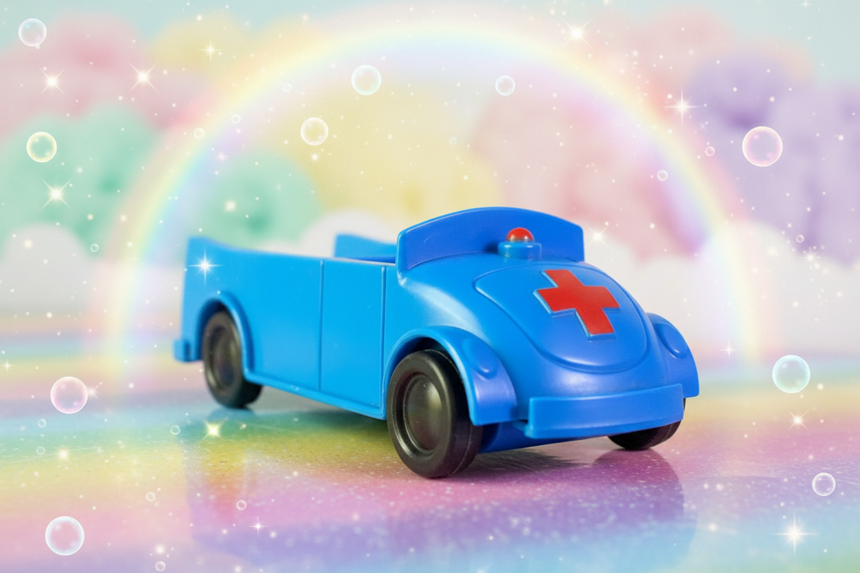 Playskool Richard Scarry Puzzletown Ambulance Toy.
