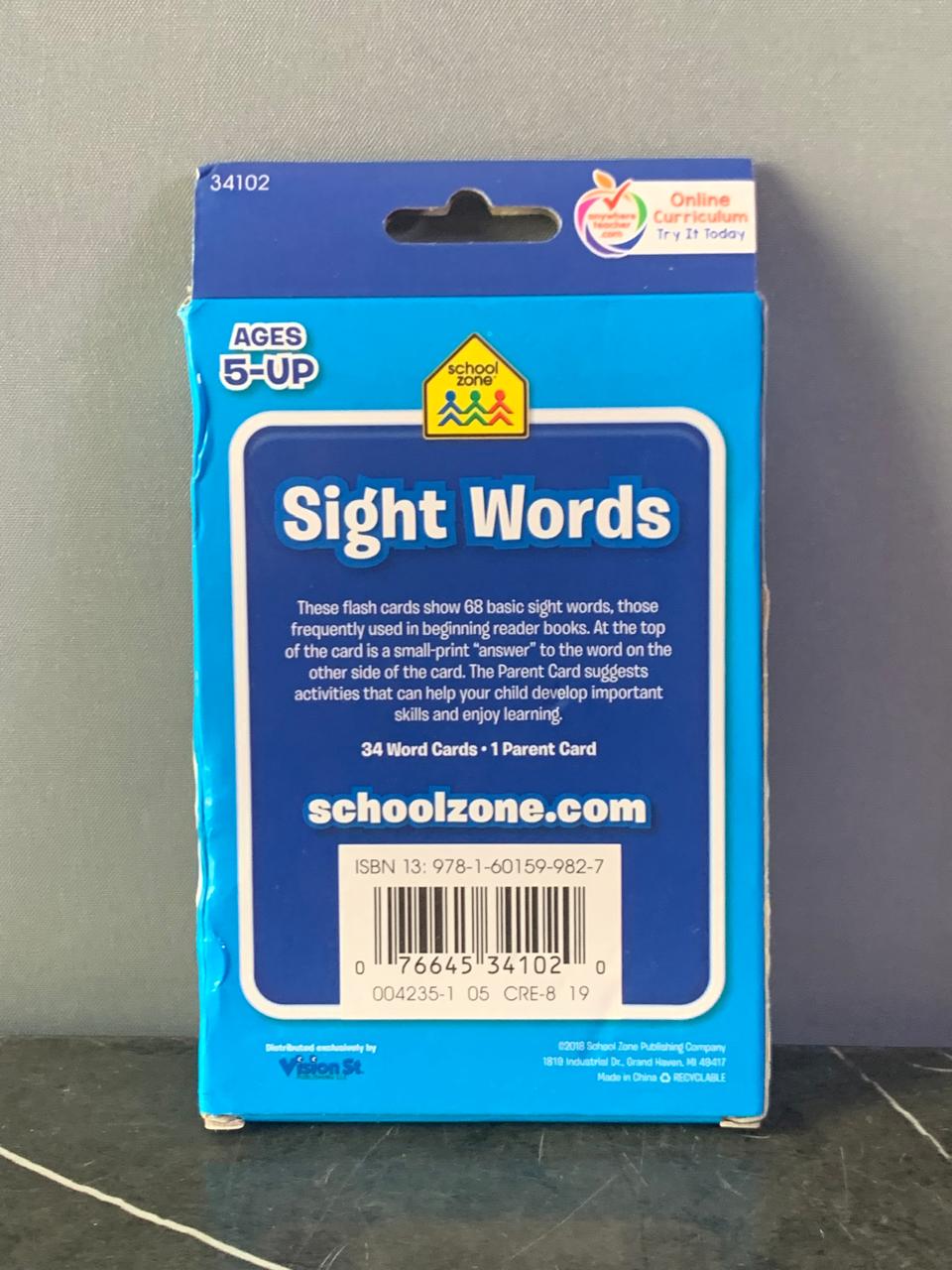 School Zone Sight Words Flash Cards.