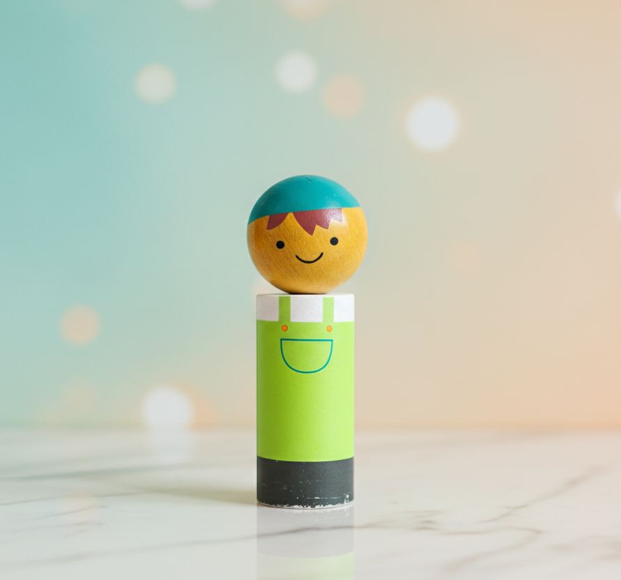 Wooden Peg Doll.