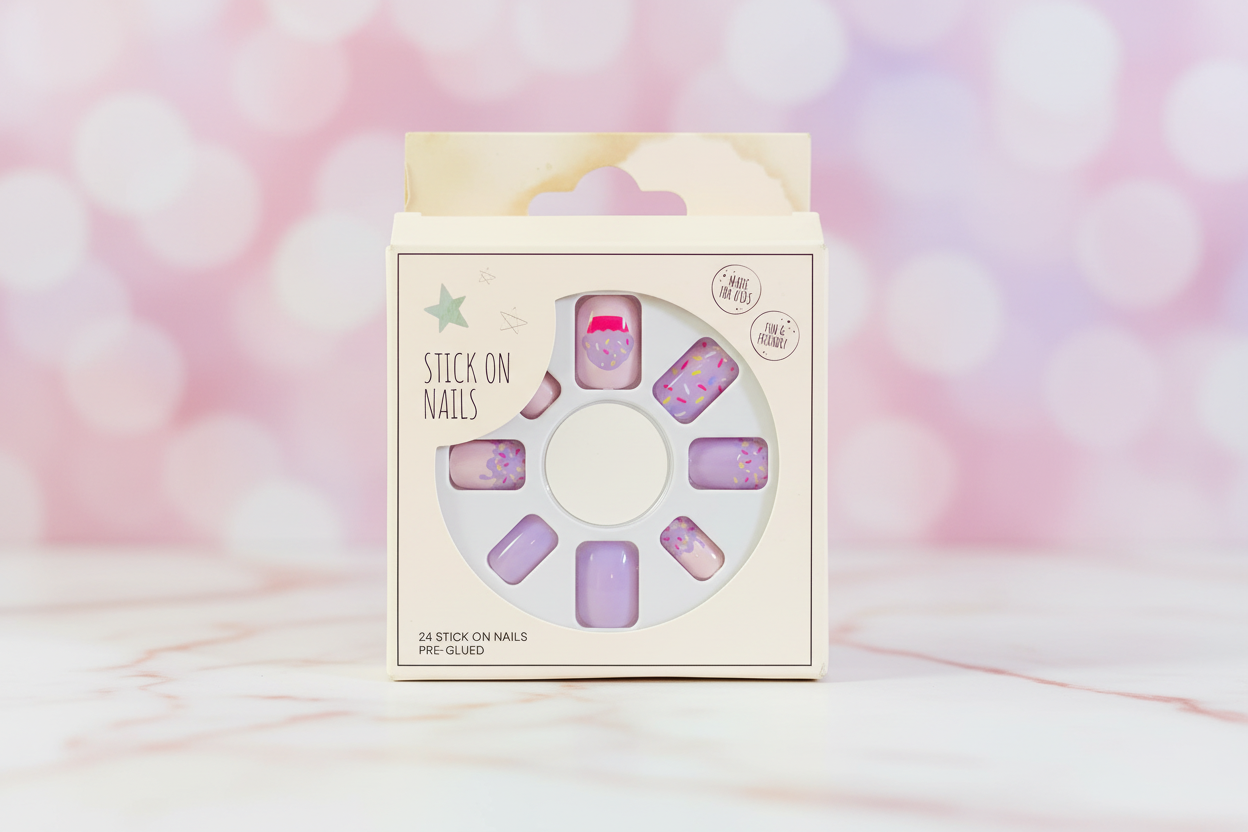 OXX Junior 24 Pack Pre-Glued Stick-On Nails.