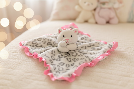 Okie Dokie Kitty Cat Leopard Lovey Blanket.