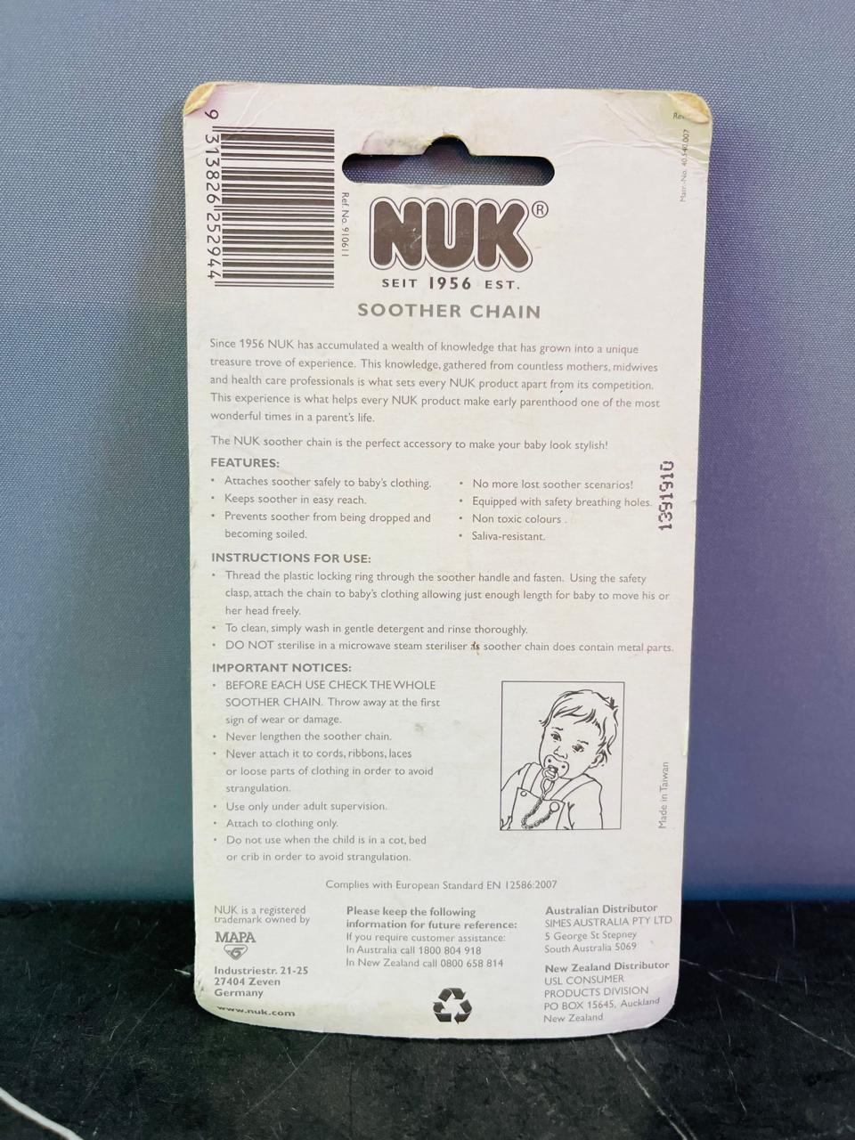 NUK Baby Rose Soother Chain.