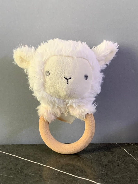 O.B. Designs Dingaring Lamb Baby Rattle Toy.