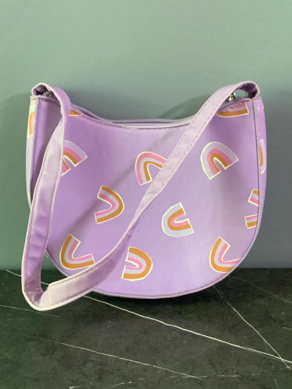 Lavender Hobo-Style Shoulder Bag.