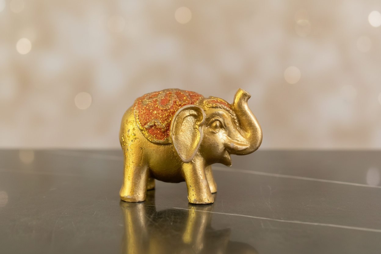 Mini Metallic Glitter Lucky Elephant.