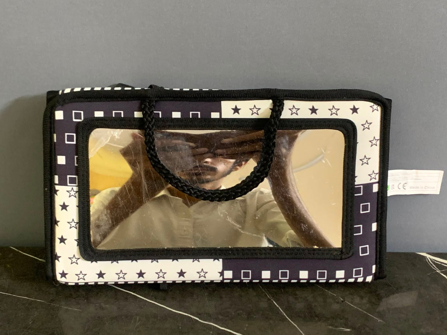 AIPINQI Foldable Black-and-White Baby Tummy-Time Mirror.