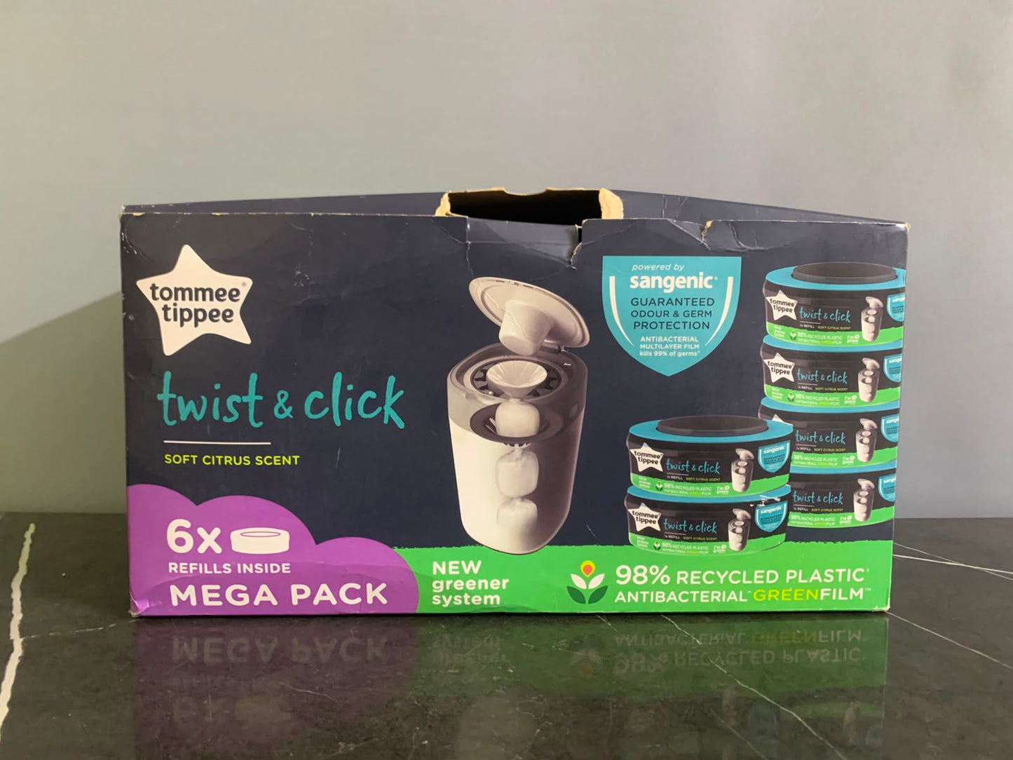 Tommee Tippee Twist and Click Advanced Nappy Bin Refill Cassettes. (4 cassettes available) (Rs 500 advance)