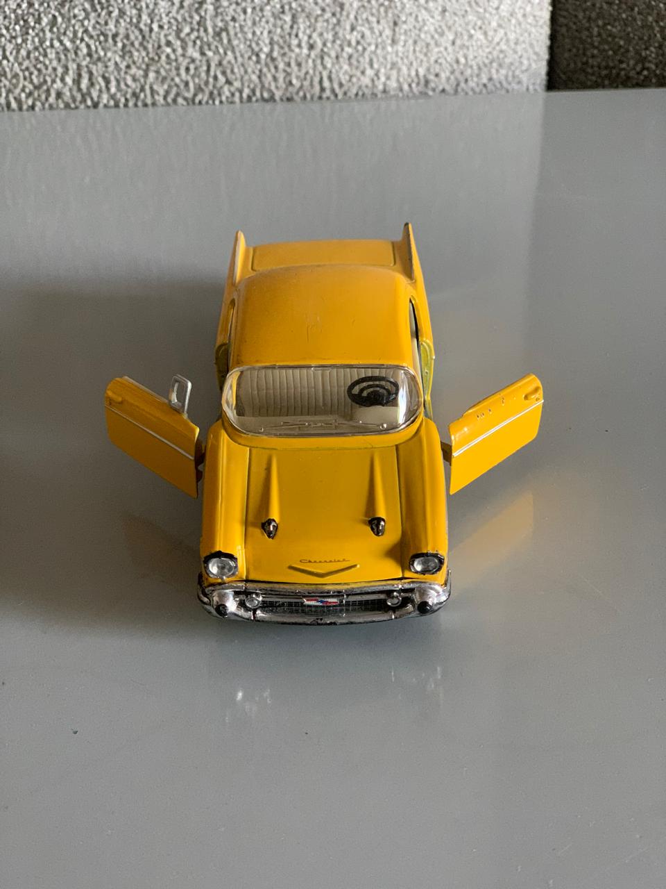 Kinsmart Canary Yellow 1957 Chevy Bel Air 2 Door Coupe.