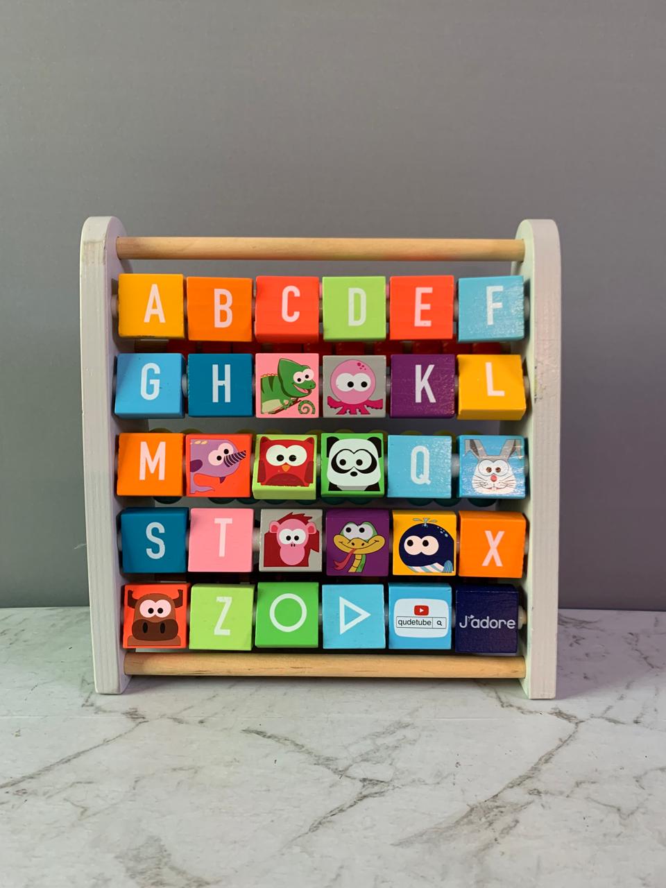 J'ADORE - Wooden 2-in-1 Math Beads & ABC Animal Abacus. (Rs 300 advance)