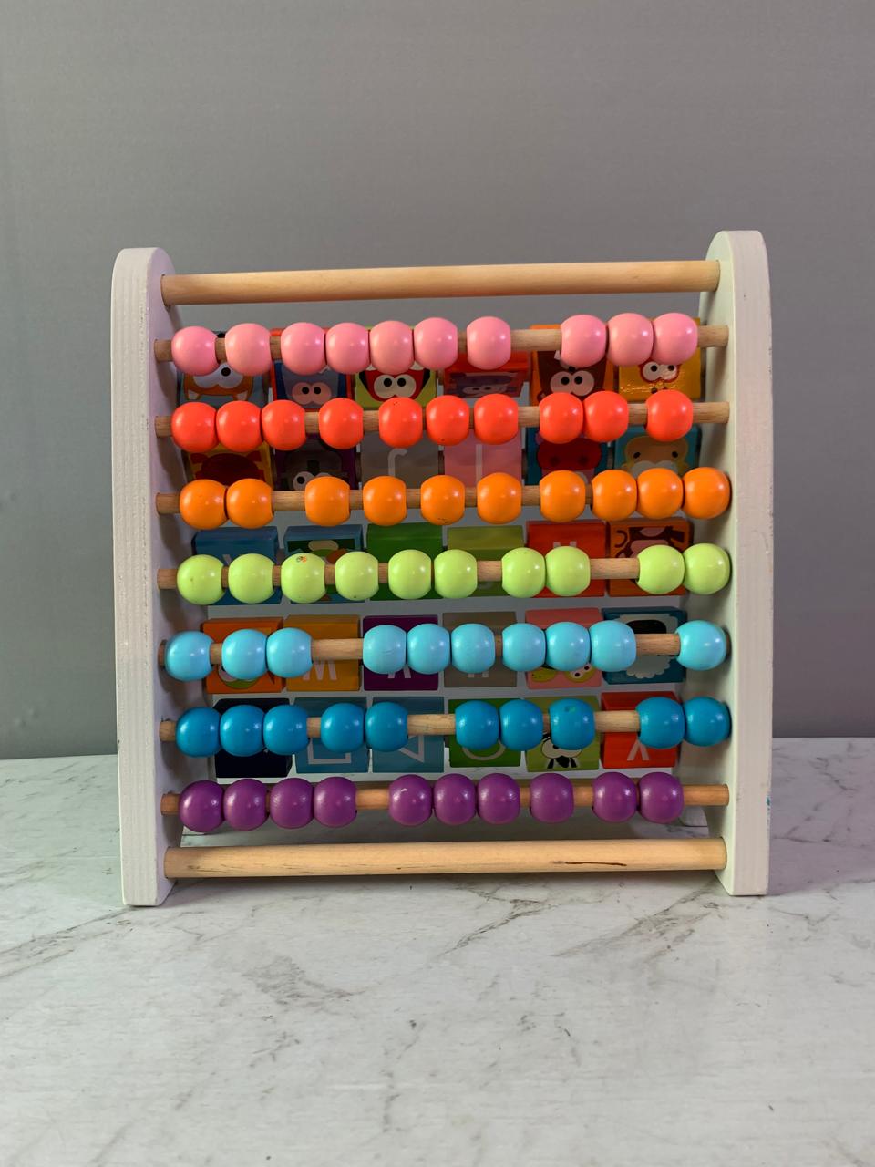 J'ADORE - Wooden 2-in-1 Math Beads & ABC Animal Abacus. (Rs 300 advance)