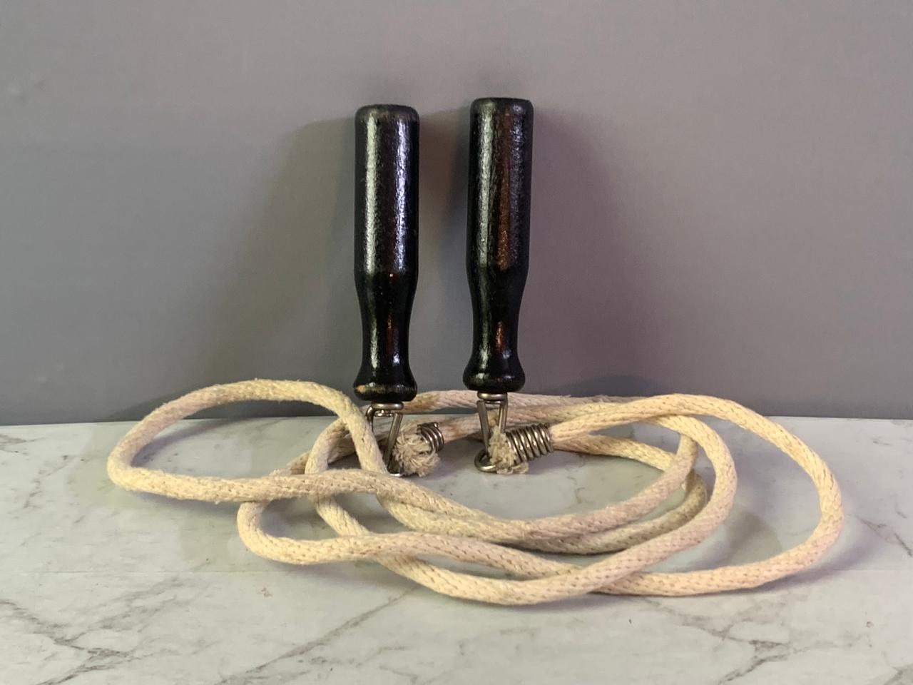 Vintage Wooden-Handled Jump Rope.