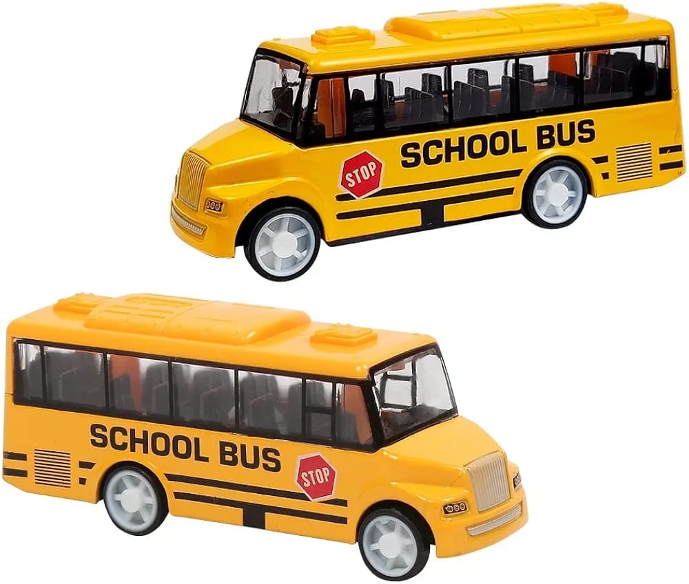 Yellow Die-cast Metal Pull-Back School Bus.